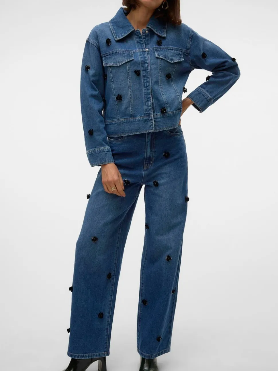 VMTAYLOR Medelhög Midja Baggy Fit Jeans