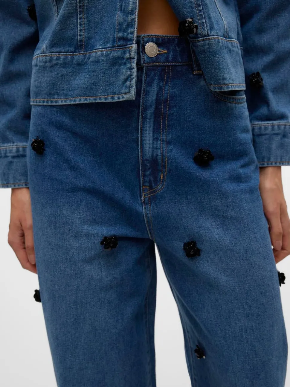 VMTAYLOR Medelhög Midja Baggy Fit Jeans