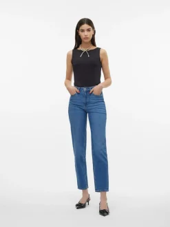 VMTESSA Hög Midja Mom Fit Jeans