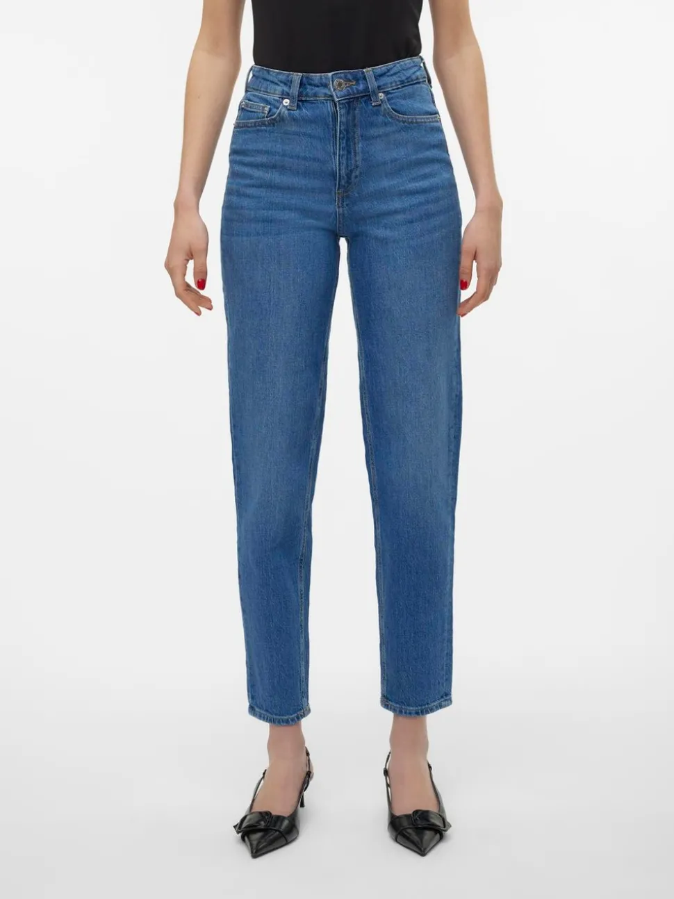 VMTESSA Hög Midja Mom Fit Jeans