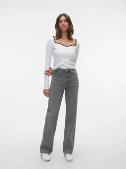 VMTESSA Hög Midja Vid Passform Jeans