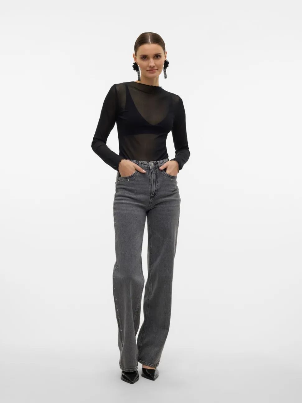 VMTESSA Hög Midja Vida Ben Jeans