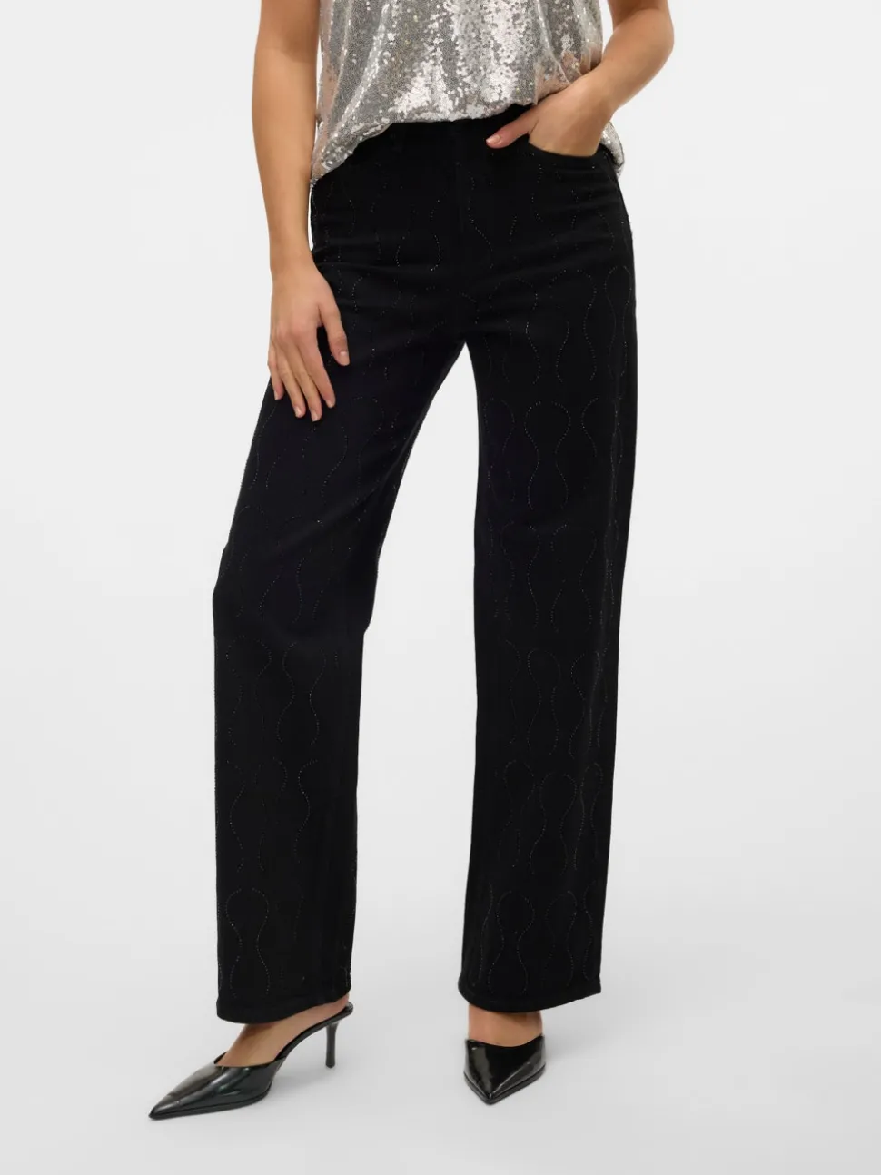 VMTESSA Hög Midja Vida Ben Jeans