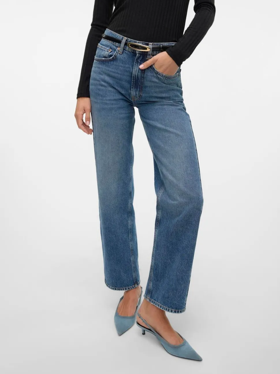 VMVALERIE Medelhög Midja Avslappnad Jeans